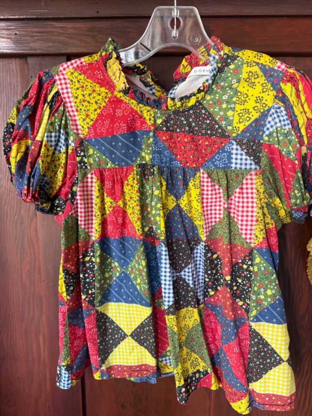 Doen Alida Countryside patchwork print top